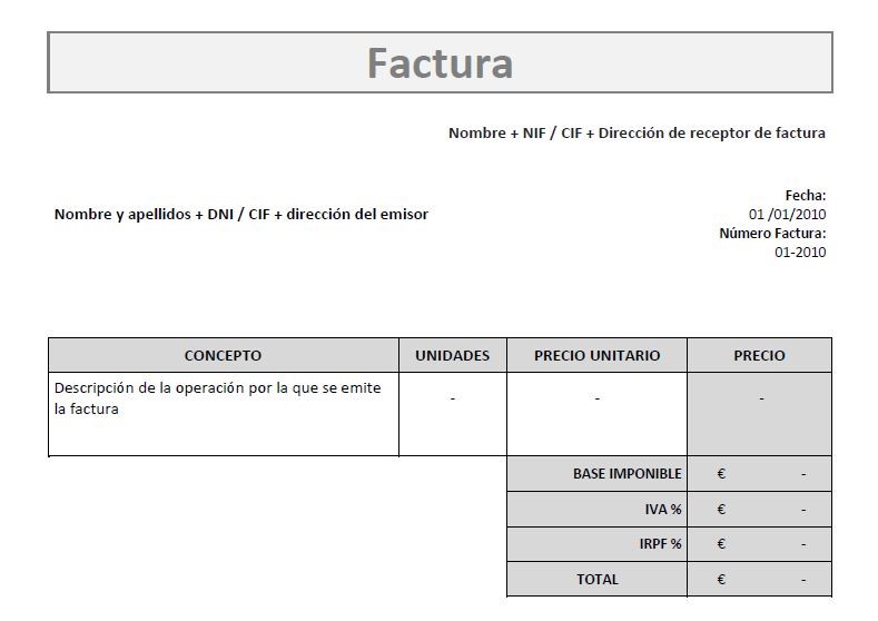 facturas autonomos