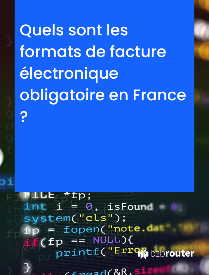 Quels sont les formats de facture électronique obligatoire en France ?